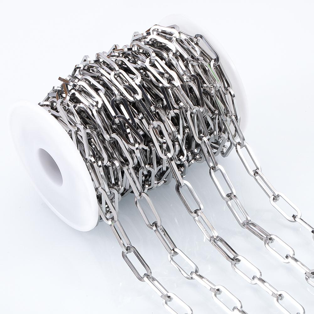 No Fade 1M Stainless Steel Cuban Keel Figaro Chain for Needlework DIY Chunky Necklace Bracelet Jewelry Making Materials Supplies