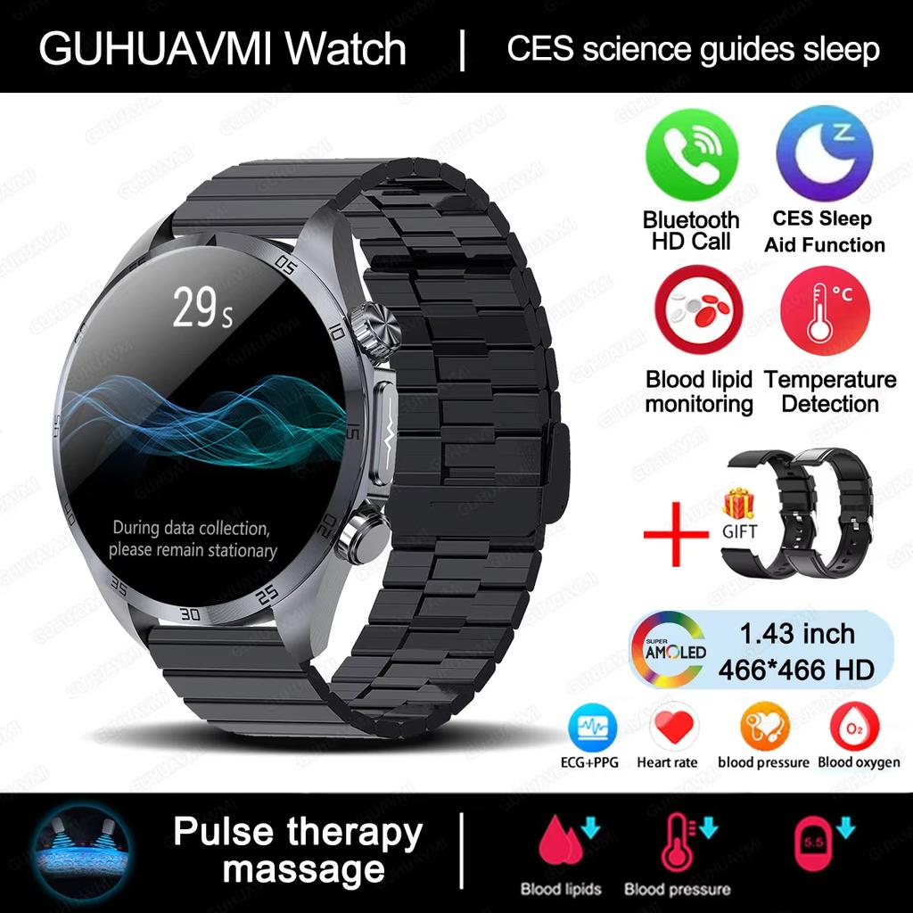 2025 Новые CES Наука Помощь для сна Смарт-часы Мужские Лазерное лечение Три Высоких ЭКГ+ФПГ Температура тела BT Звонок Здоровье Смарт-часы