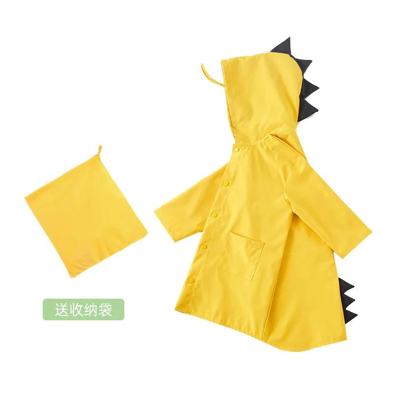Милый динозавр полиэстер детский дождевик уличный водонепроницаемый дождевик детский непроницаемый пончо для мальчиков и девочек дождевик желтый