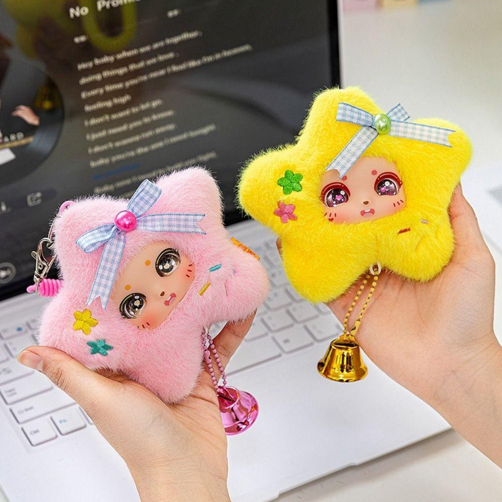 Cartoon Design Lucky Star Backpack Pendant Big Eyes Doll Stuffed Plush Toy  Children