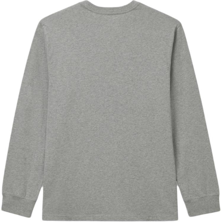 Levis Loose Fit Letter Print Crew Neck Long Sleeve T-Shirt Men Tops Gray 16139-0227