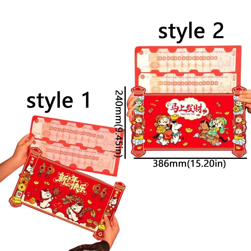 Traditional 2026 Horse Year Red Envelope Cartoon Lucky Red Pockets Birthday Celebration