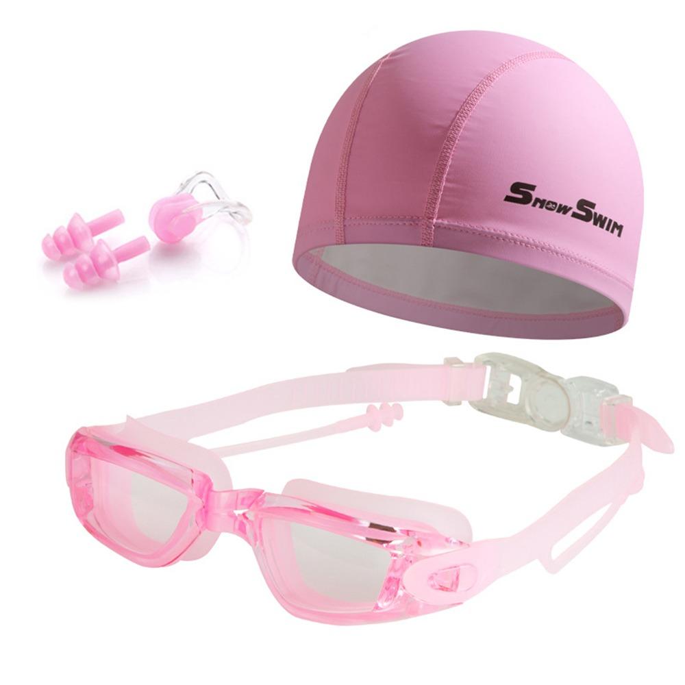with Nose Clip, and Ear Plugs Silicone Swim Cap Adjustable Diving Eyewear  Water Sports