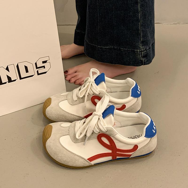 Красные немецкие кроссовки для женщин 2025 года, новая весна, ретро, симпатичные, с мягкой подошвой, для спорта и отдыха, универсальные, для сноуборда Forrest Gump