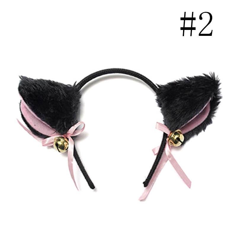 Милая повязка на голову с лисьими ушками и колокольчиком, бант для косплея, нарядный костюм на Хэллоуин