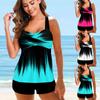 Женская пляжная одежда для плавания Rainbow Fire Summer Tankini Monokini Купальный костюм из двух частей бикини Комплект купальников для женщин S-6XL