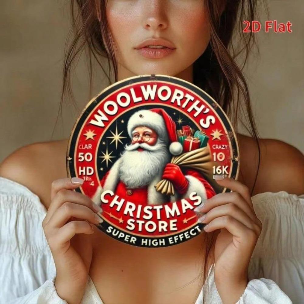 Винтажная жестяная табличка Woolworths Christmas Store Ретро Санта Железный настенный декор Праздничная Рождественская вечеринка