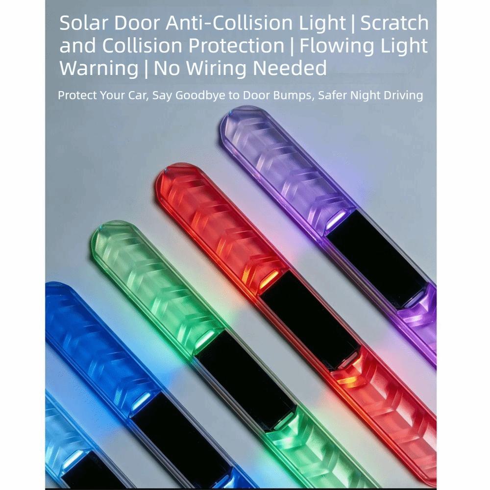 Colorful Dynamic Solar LED Strobe Flash Light LED Flashing Door Handle Protector  Motorcycle Use