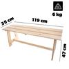 KADAX Садовая деревянная парковая скамейка без спинки 119 см Скамейка для террасы Прочная