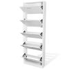 VidaXL Meuble à chaussures en bois avec 5 compartiments Blanc