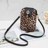 New Leopard Print Phone Shoulder Bag with Pendant Mini Female Messenger Bag Niche Design Casual Crossbody Phone Purse