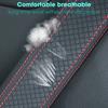 1/2Pcs PU Leather Car Seat Belt Shoulder Cover Embossed Safety Belt Protective Cover Comfortable Embroidered Auto Seatbelt Trim