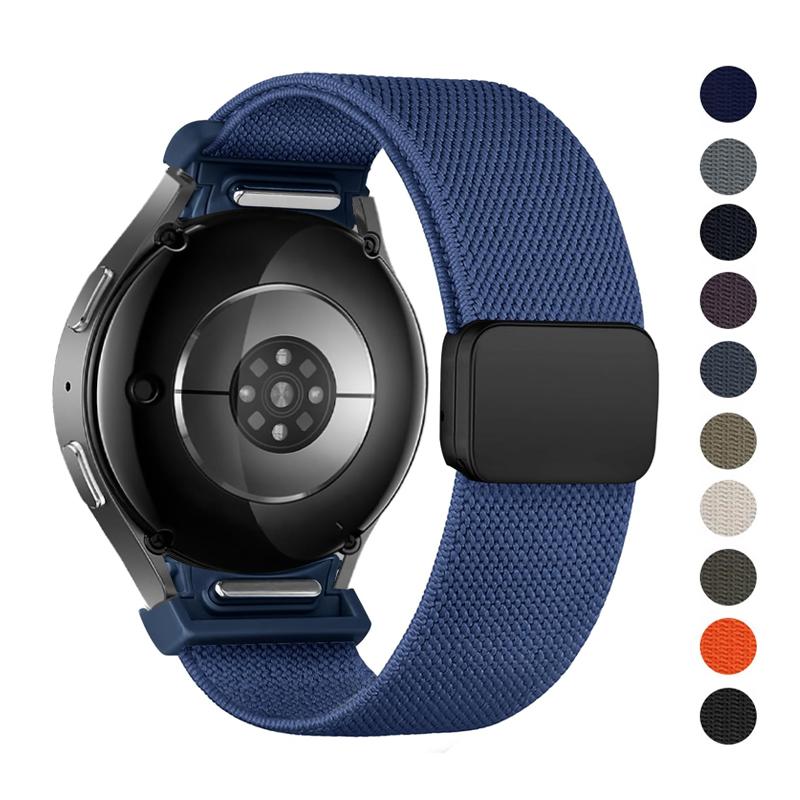 Ремешок для Samsung Galaxy Watch 7/6/5/4/5 Pro 44 мм 40 мм Без зазоров Магнитный Нейлоновый спортивный ремешок браслет Galaxy watch 6 classic Ремешки