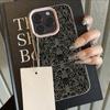 Черный кружевной чехол с цветочным узором и текстурой личи для iPhone 17 Pro Max 16 15 14 13 12 11 Pro 15 Plus 17E, силиконовый мягкий чехол