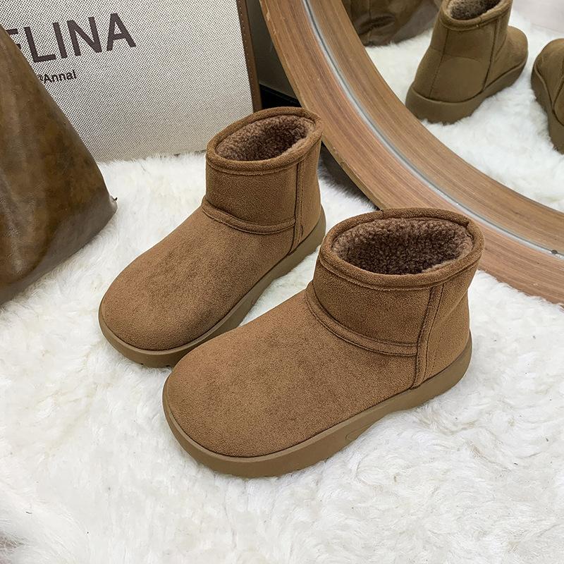 Женские зимние теплые ботинки большого размера на мягкой подошве с увеличением высоты, с мехом, противоскользящие, для снега, плюшевая подкладка, ботильоны, спортивные хлопковые ботинки для улицы