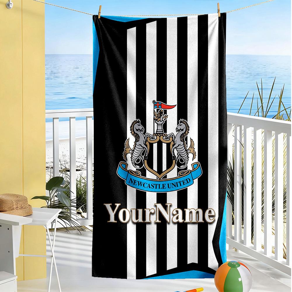Newcastle Personalized Text Beach Towel Soft Durable Quick-Dry For Beach Bathroom Outdoor Swimming Pool Camping Picnic Yoga Diving Vacation Accessorie