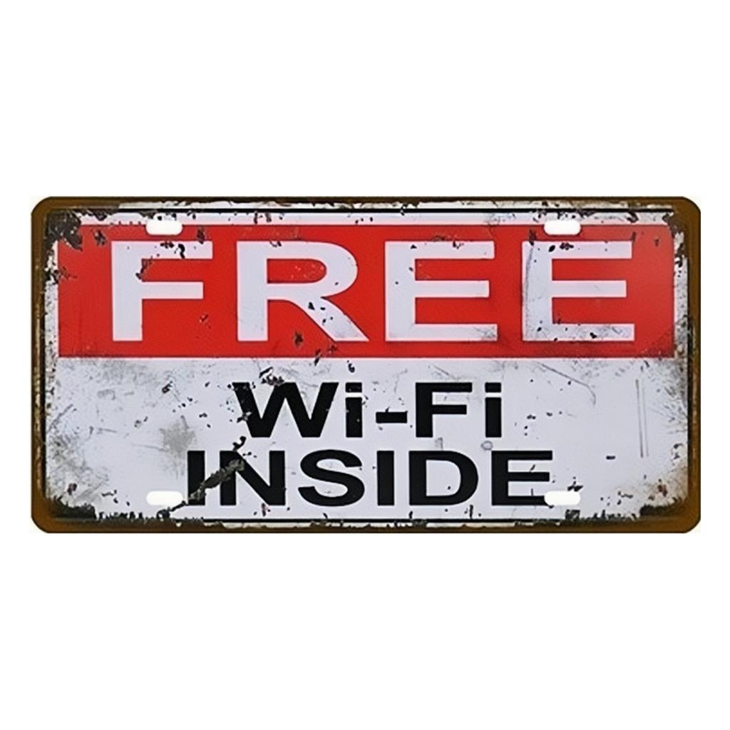 Холст Улыбка Добро пожаловать WIFI Номерной знак Декор стены магазина Туалеты Жестяная табличка Винтажный Путеводитель по дороге Металлическая табличка Таблички Постер