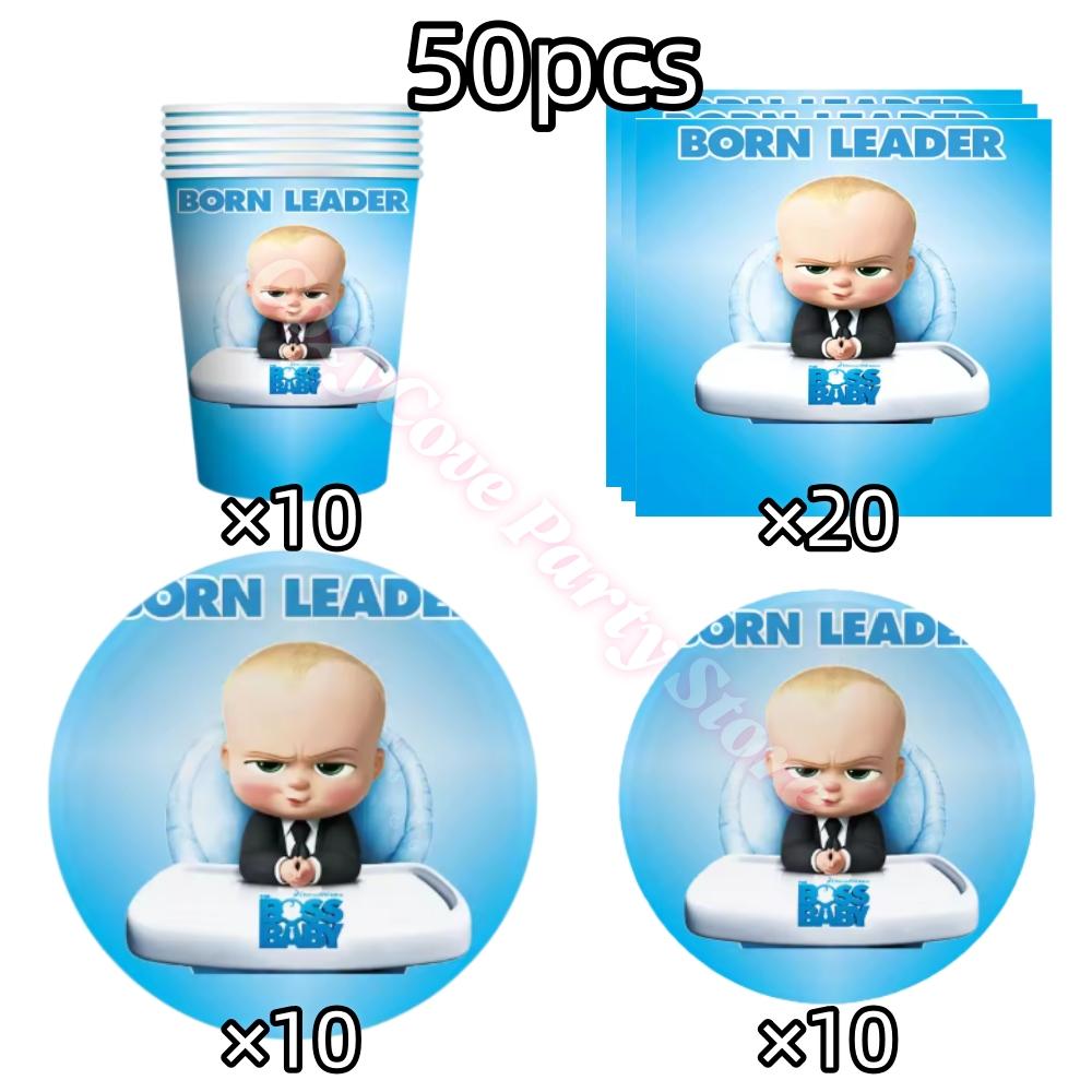 Bossed Baby Theme Birthday Party Decoration Newborn 1St Tableware Set Plate Cup Balloons For Kids Baby Shower Party Faovrs Gifts