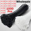 1000Pcs Self-locking Plastic Nylon Cable Tie White/Black 3*100mm Cable Tie Fastening Ring 4*200mm Cable Tie Zip Wraps Strap Tie