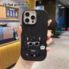Phone Case: 2D flat design suitable for iPhone 18 17 16 15 14 13 Pro protective case, couple style, cool black cat, Christmas and Halloween gift