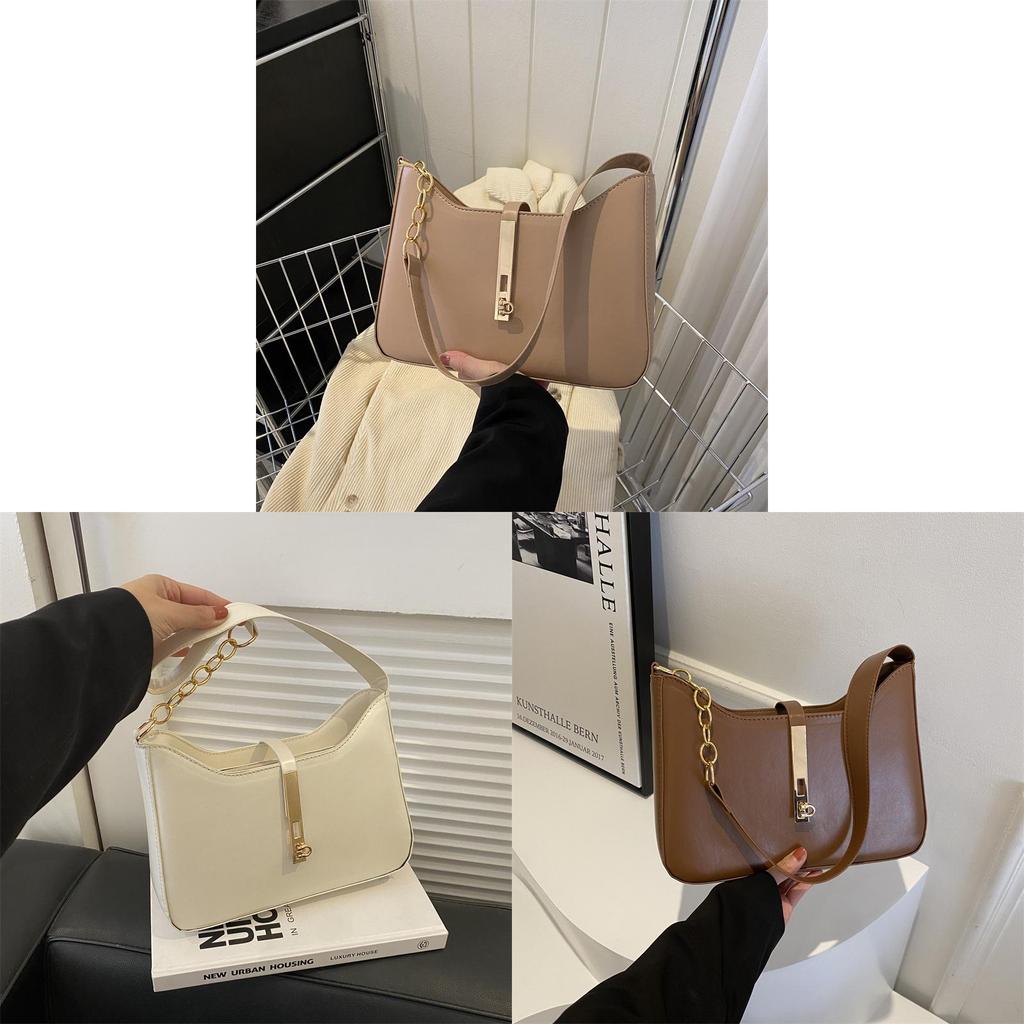 Korean Style Small Pu Handbag With Chain Strap For Daily Use