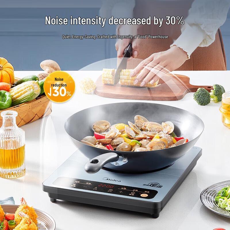 Midea Индукционная плита 2200 Вт с сенсорным управлением, штепсель CN (адаптер в комплекте)