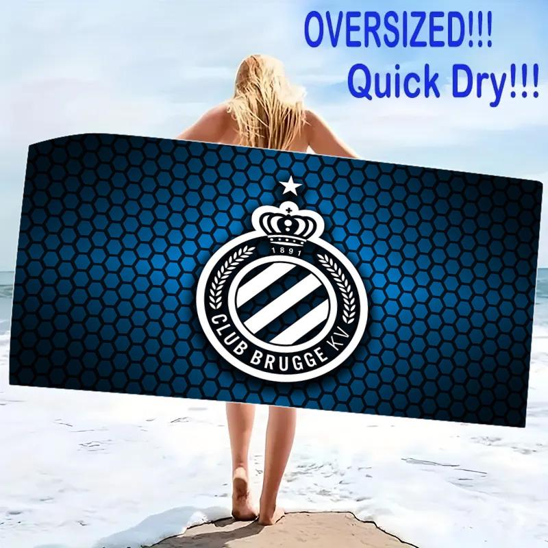 Club Brugge Print Beach Towel, Large Soft Quick Dry Towel for Beach Camping Swimming