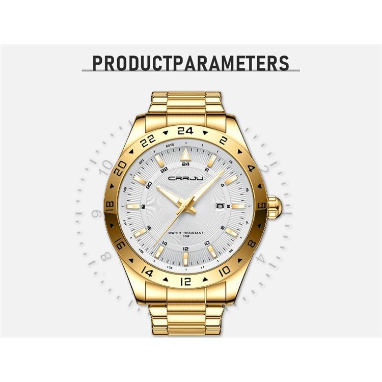 CRRJU Новые часы 5007 Мужские часы с ремешком из нержавеющей стали Простые деловые часы
