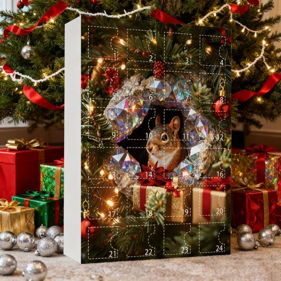 Лесной Животный Адвент-календарь 2025 24 Дня Милый Животный Праздничный Декор Обратный Отсчет до Рождества
