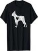 Vintage Boston Terrier Heart Silhouette Dog Puppy Retro T-Shirt