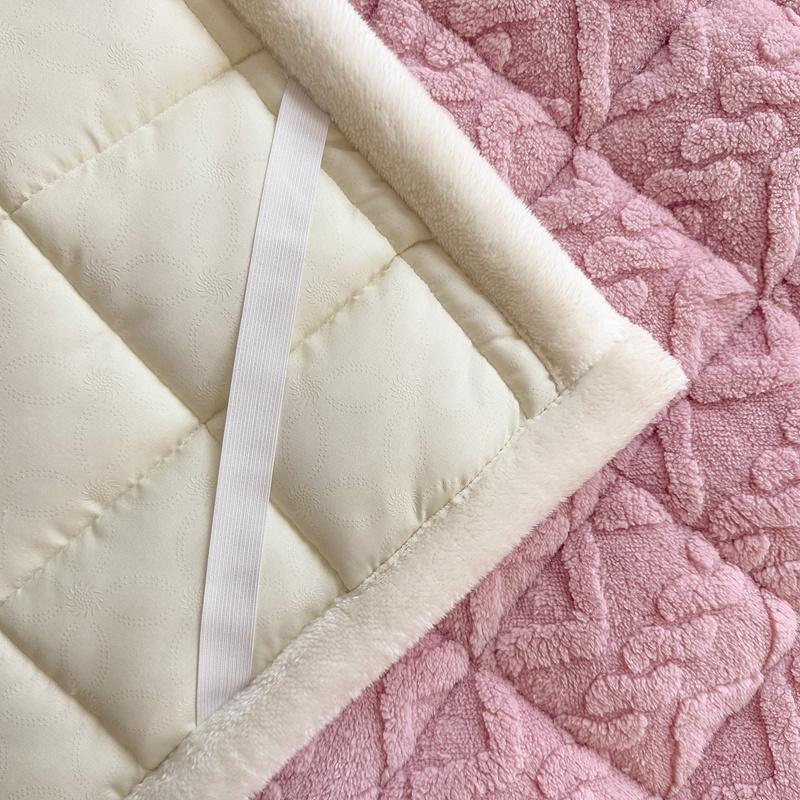 Мягкий фланелевый наматрасник, зимний теплый чехол для матраса с четырьмя углами, эластичная резинка, простыня для односпальной и двуспальной кровати размера «king-size»