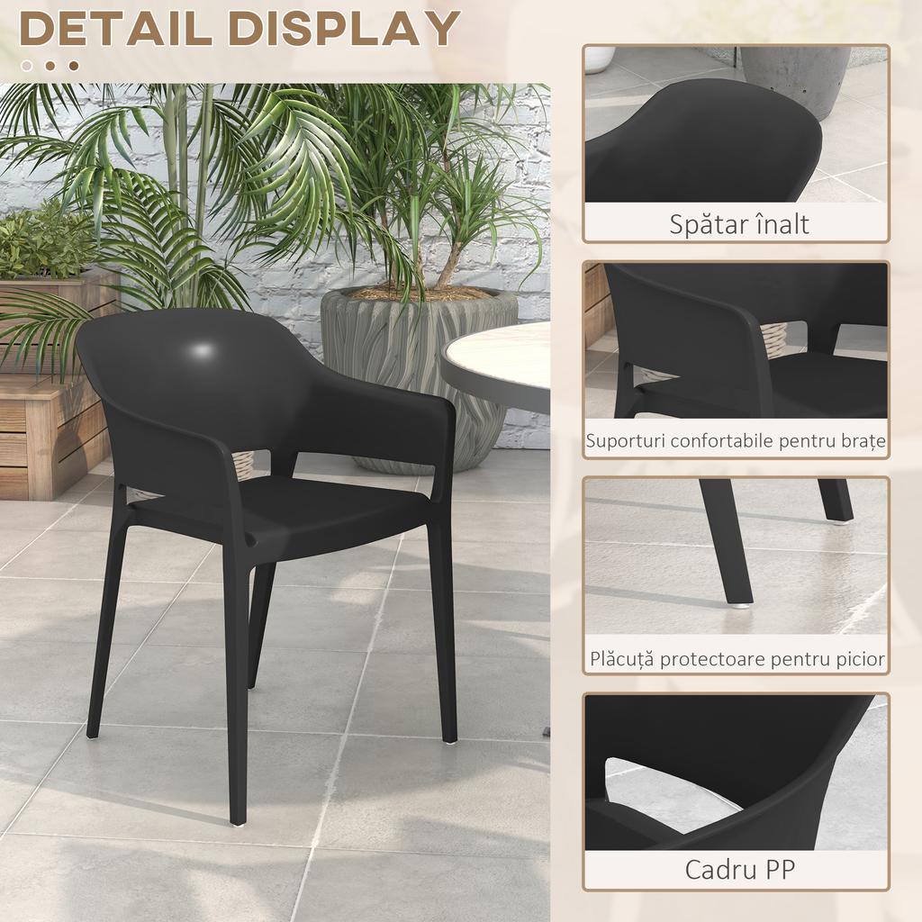 Garden Chairs 4 Pieces Black