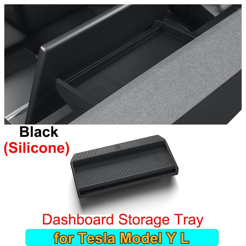 for Tesla Model Y L YL 2026 2025 Center Console Wireless Charging Pad Protect Mat Cover Dashboard Storage Tray ETC Phone Holder