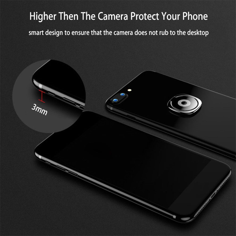 Ultra Thin Aluminium Alloy Car Bracket Finger Ring Holder 360 Rotation Table Mobile Phone Stand