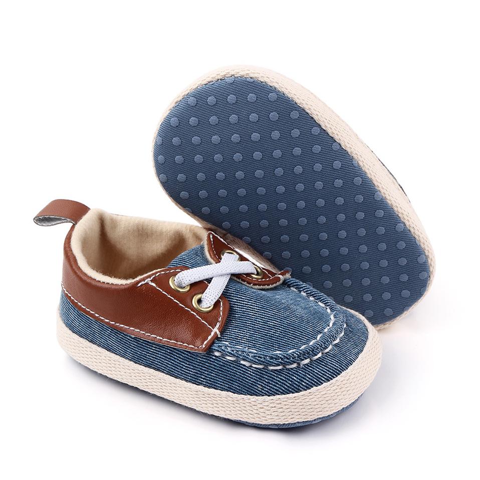 Baby Girl Boy Shoes Newborn Canvas Solid Lace-up First Walker Decoration Soft Sole Anti-Slip Kids