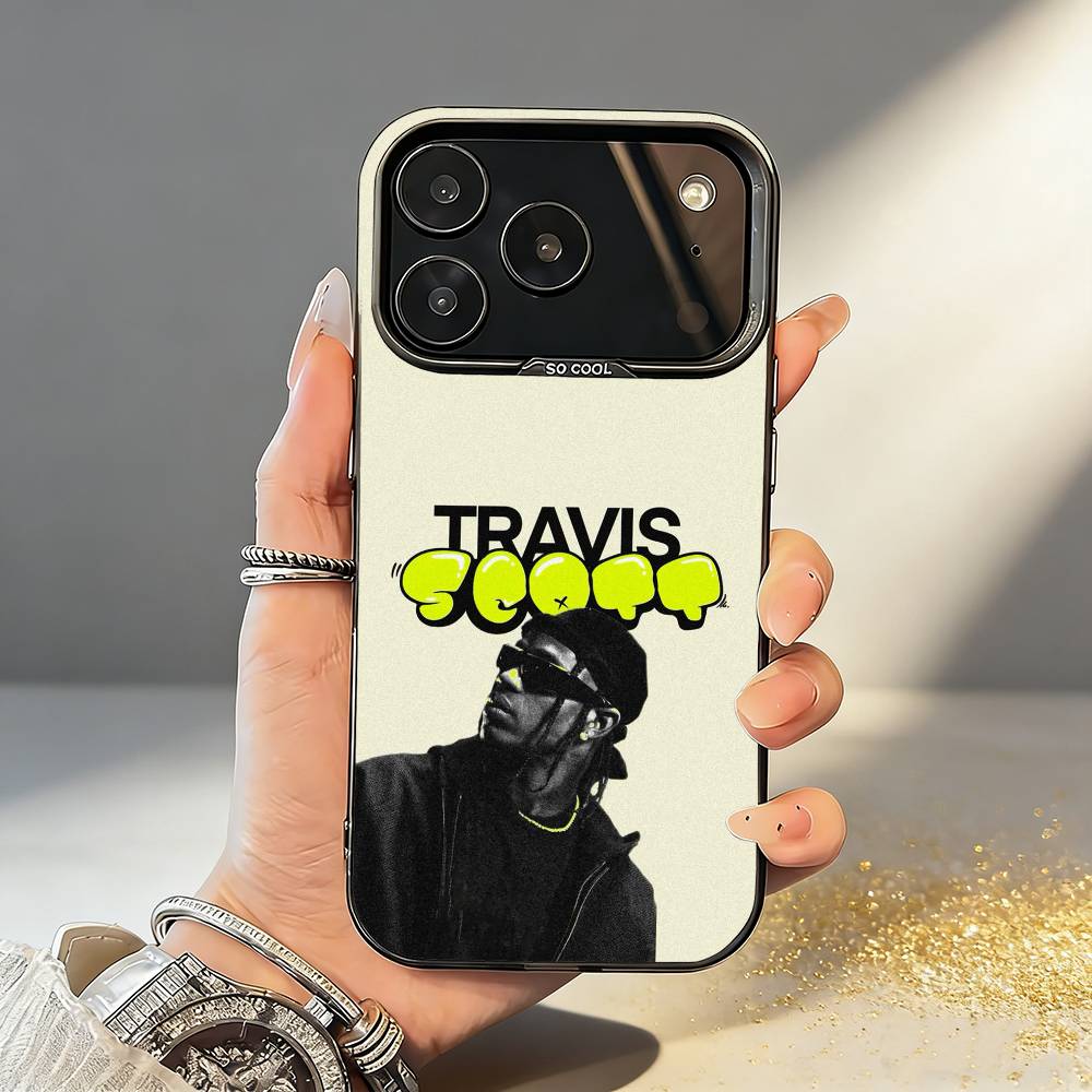 Rapper T-Travis S-ScottS Singer Phone Case For iPhone17,16,15,14,13,12,11,Pro,MAX Gray Matte Silicone Black Cover