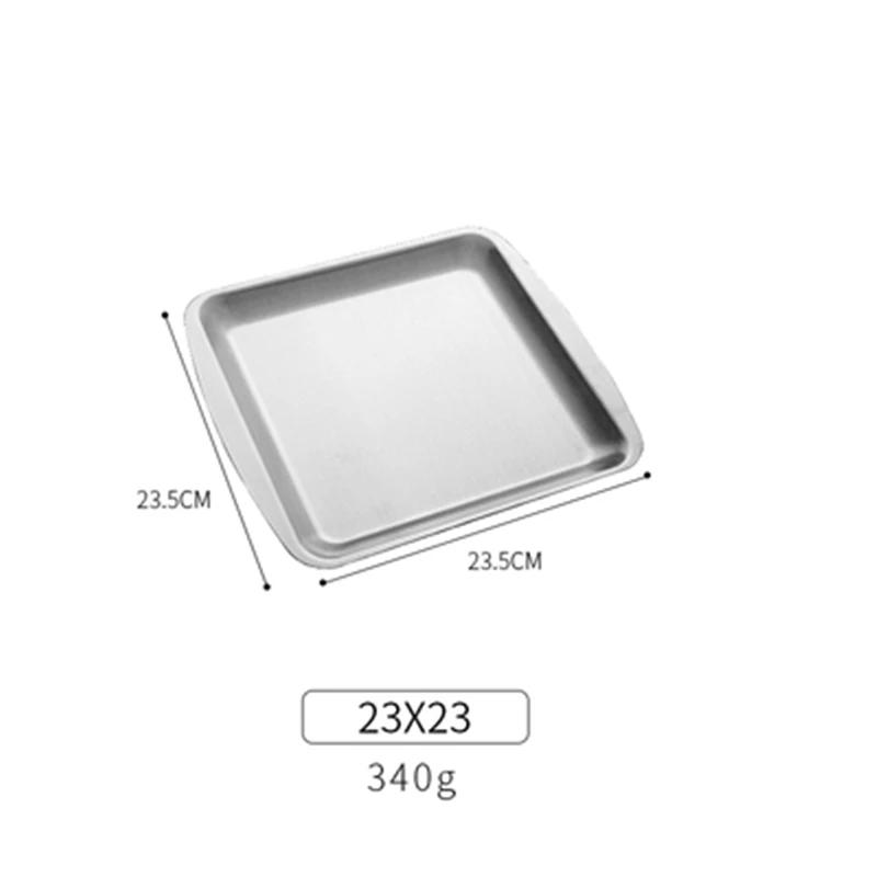 Утолщенная прямоугольная квадратная золотая тарелка из нержавеющей стали 304 Корейское блюдо для барбекю Суши Плоская тарелка Поднос Поднос для хранения