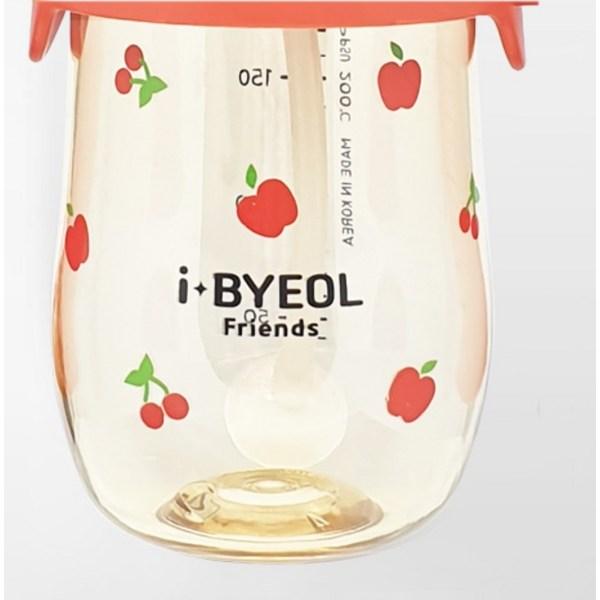 Ibyeol Friends Infant PPSU Чашка соломенная Apple Cherry 180 мл, Красный, 1 шт.