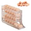 Fridge Egg Storage Box Four Tiers Automatic Rolling Large Capacity Space-Saving 30 Egg Organizer Refrigerator Side