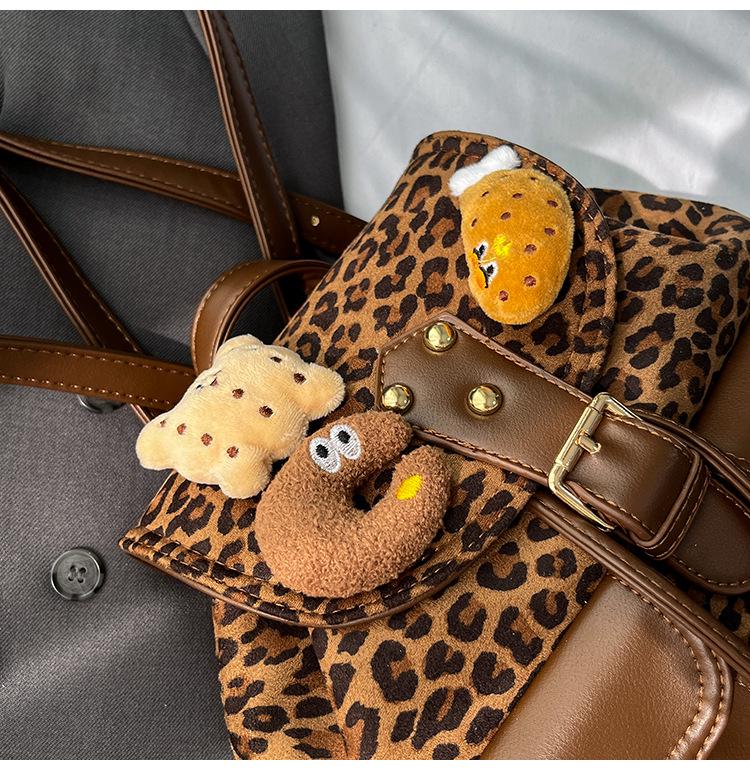 2025 Retro Leopard Print Women's Large-Capacity Backpack – Autumn/Winter Niche Design