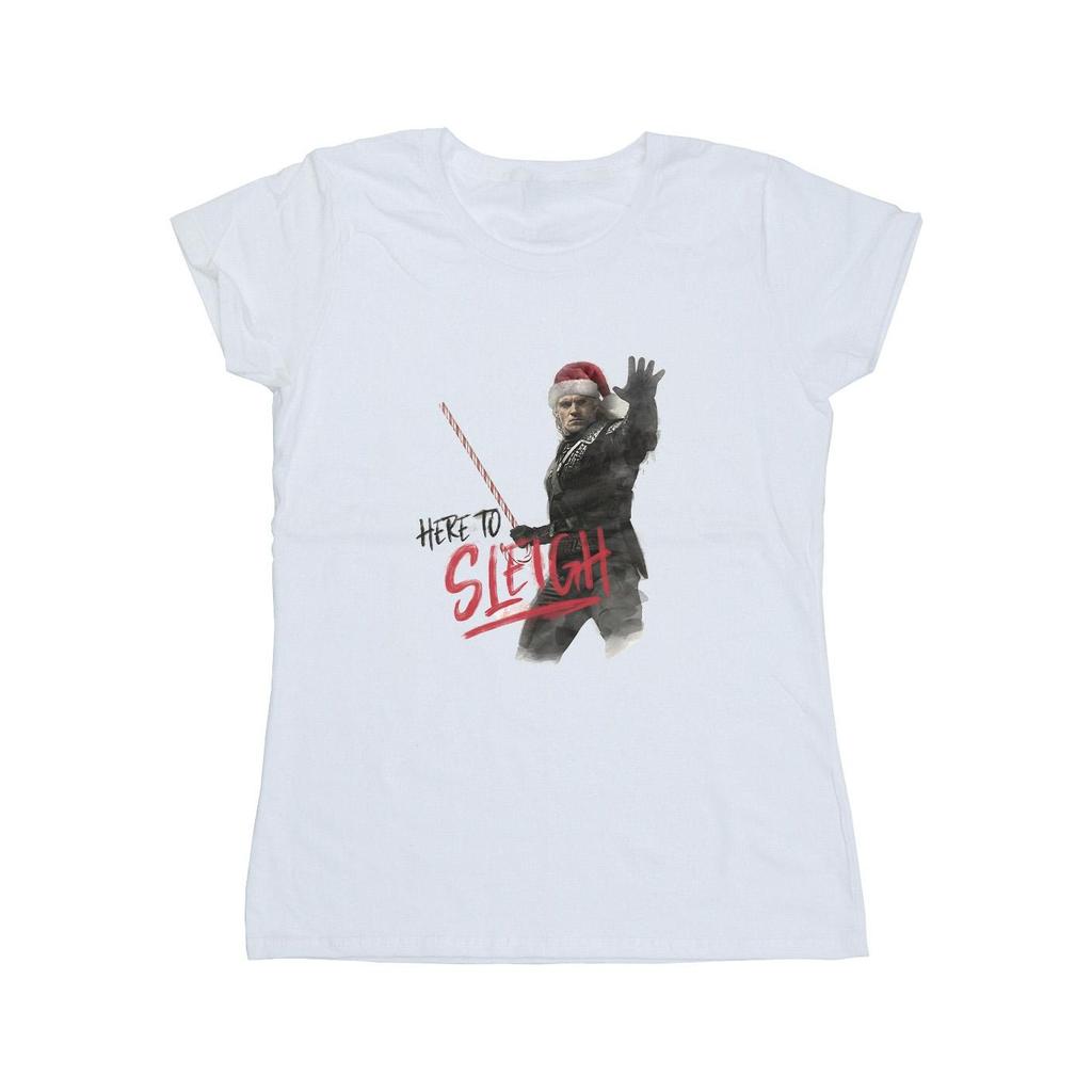 Netflix Womens/Ladies The Witcher Here To Sleigh Cotton T-Shirt