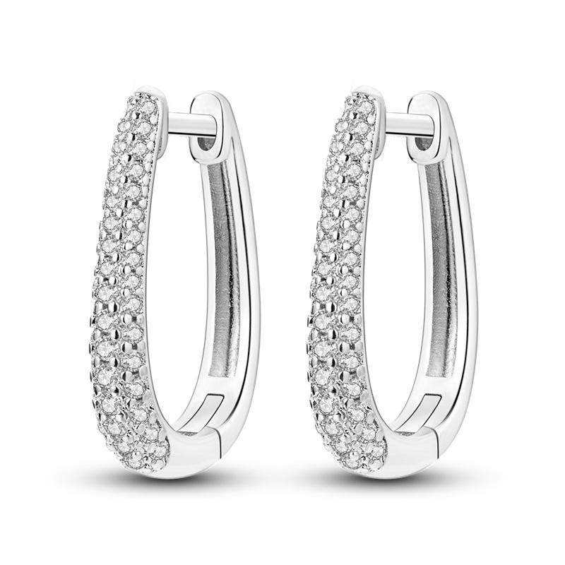 New 925 Silver Sparkling Zircon Simplicity Women Earrings Brilliant Wedding Engagement Star Earrings Jewelry Gift