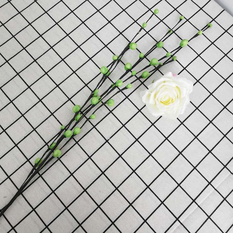 Прямые продажи Зеленые растения Высококачественная имитация Серебряной ивы Искусственный цветок Имитация цветочной ветки Сливовый бутон Современное украшение для дома