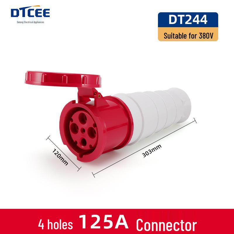 IP67 Waterproof Industrial 5-Pin 63A/125A Three-Phase Aviation Plug Connector