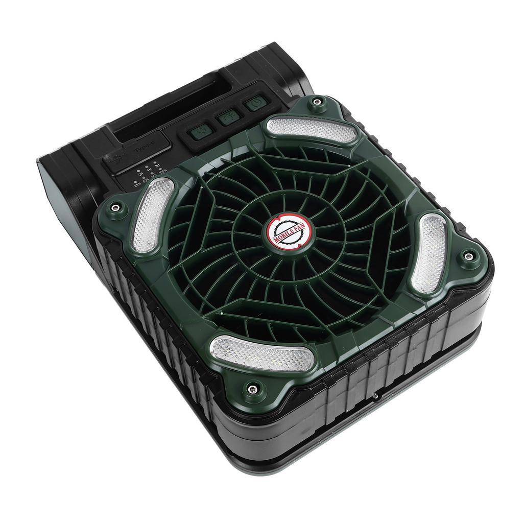 Solar Fan 5200MAH Type C Charging 4 Speed Adjustable Brushless Motor 4.5m/s Low Noise LED Timer