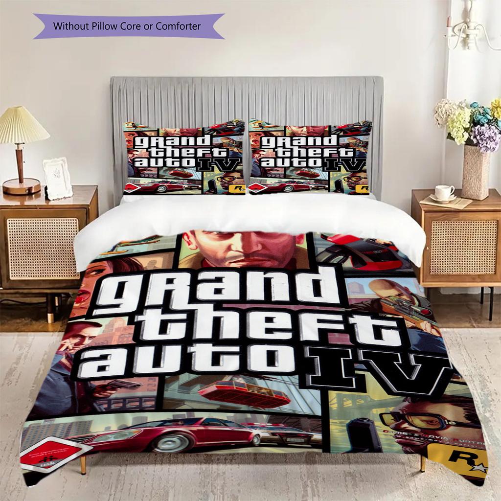 Grand Theft Auto V Urban Chaos Threepiece Set 1 Duvet Cover 2 Pillowcase Without Core Soft And Comfortable Christmas Birthday Gift