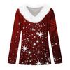 Рубашки с длинным рукавом для женщин Милые топы Рождественские принты Футболки Блузки Повседневные топы больших размеров Базовые топы Пуловеры