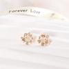 Cute Fashion Metal Rhinestone Small Wreath Drop Earrings Earring Flower Circle Stud Earrings