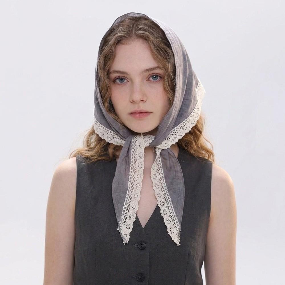 Ribbon Style Shawl Wrap Ramie Neckerchief Gifts Headscarf Hair Accessories