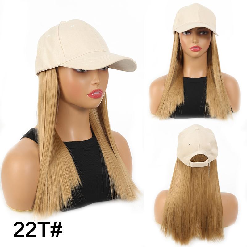 Белая кепка-утконос, длинный прямой парик, синтетический парик для женщин, удобный в ношении, регулируемый размер для ежедневного использования